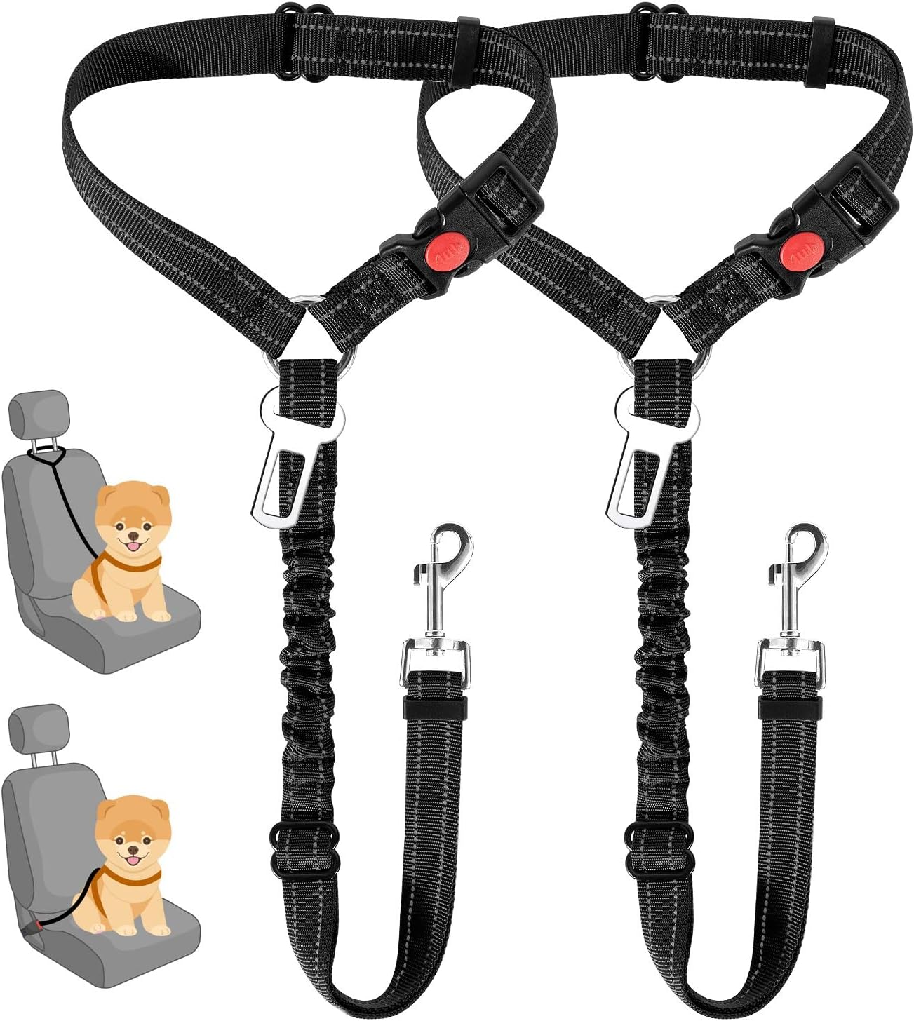 Dog Seat Belt Harness Safety Tether - Cinturón de seguridad para perros para