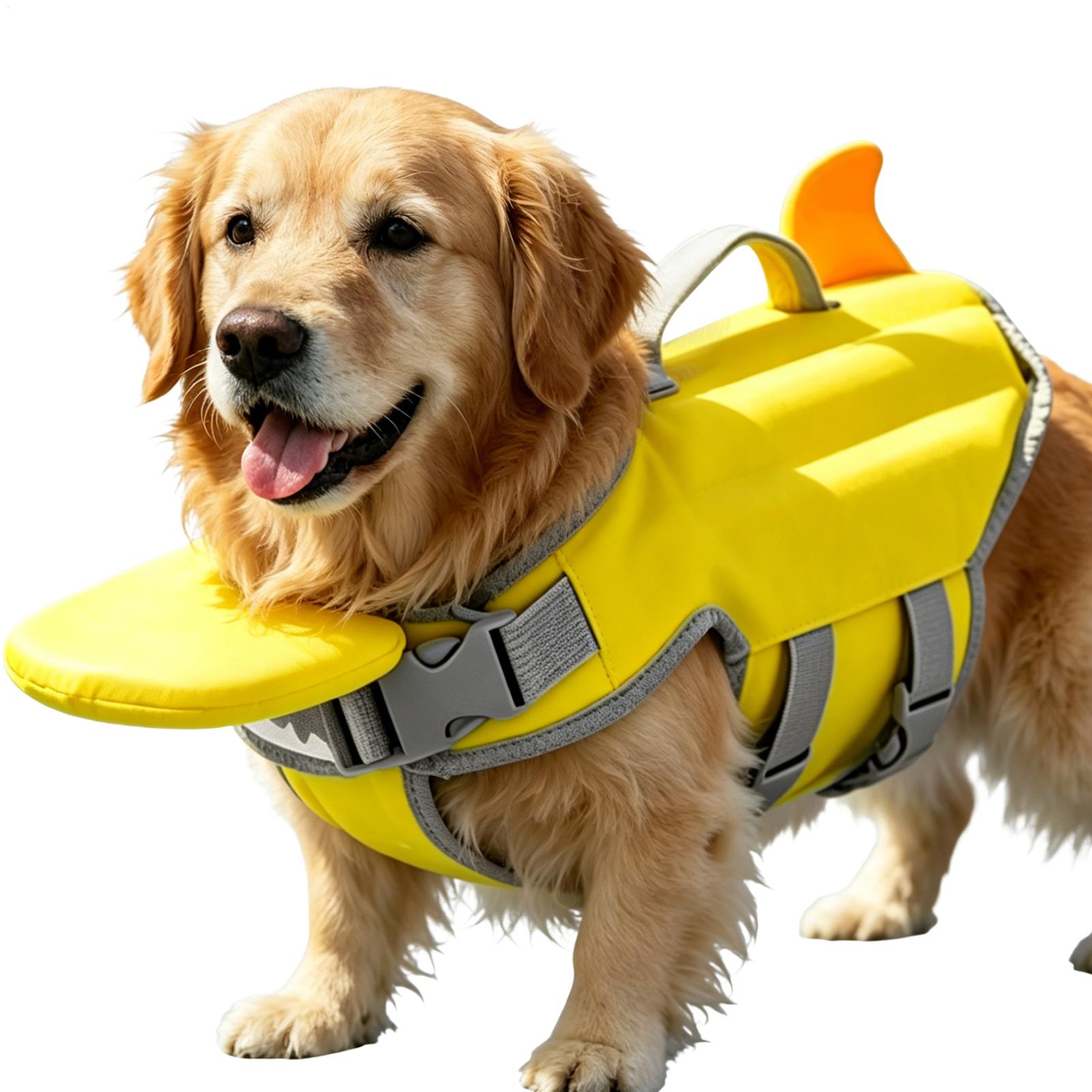 Dog Life Jacket Vest Buoyancy Handle - Chaleco salvavidas para perros con gran