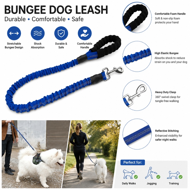 Bungee Dog Leash Shock Absorbing - Correa elástica resistente de 119,8 cm