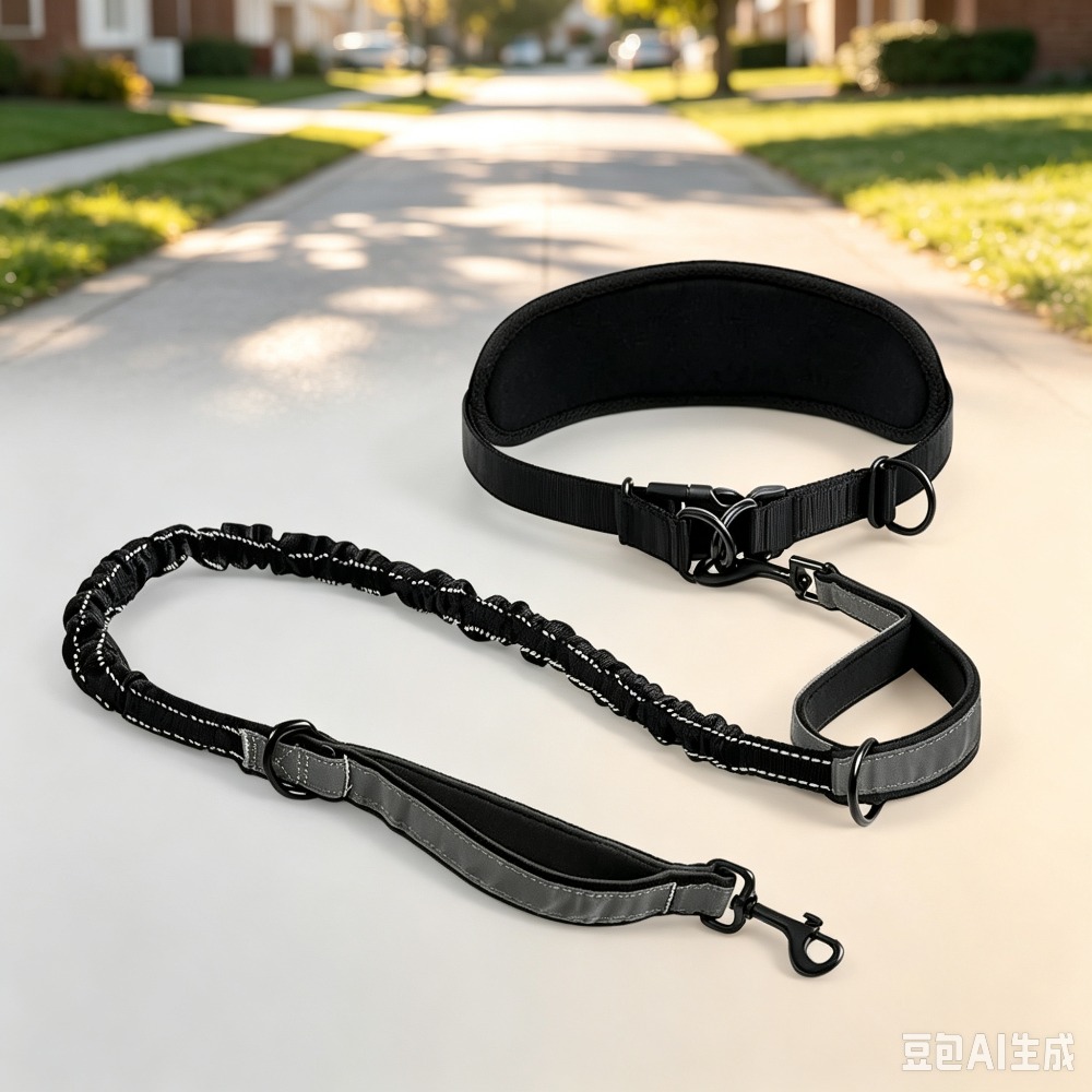 Hands Free Dog Running Leash Waist Belt - Conjunto de Correa y Riñonera para