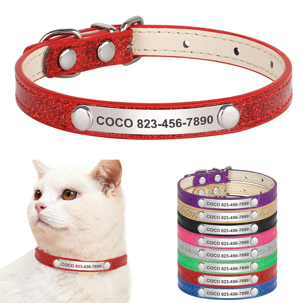 Reflective Dog Collar Personalized Engraved - Collar de gato personalizado, collares de
