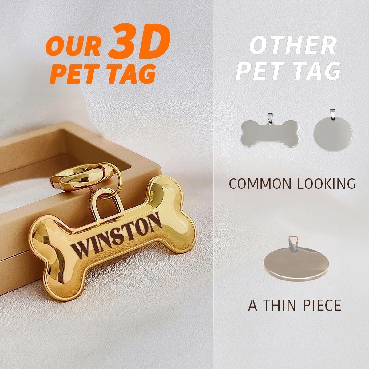Placa de Identificación 3D Per - Reflective Dog Collar Personalized Engraved reseña y precio