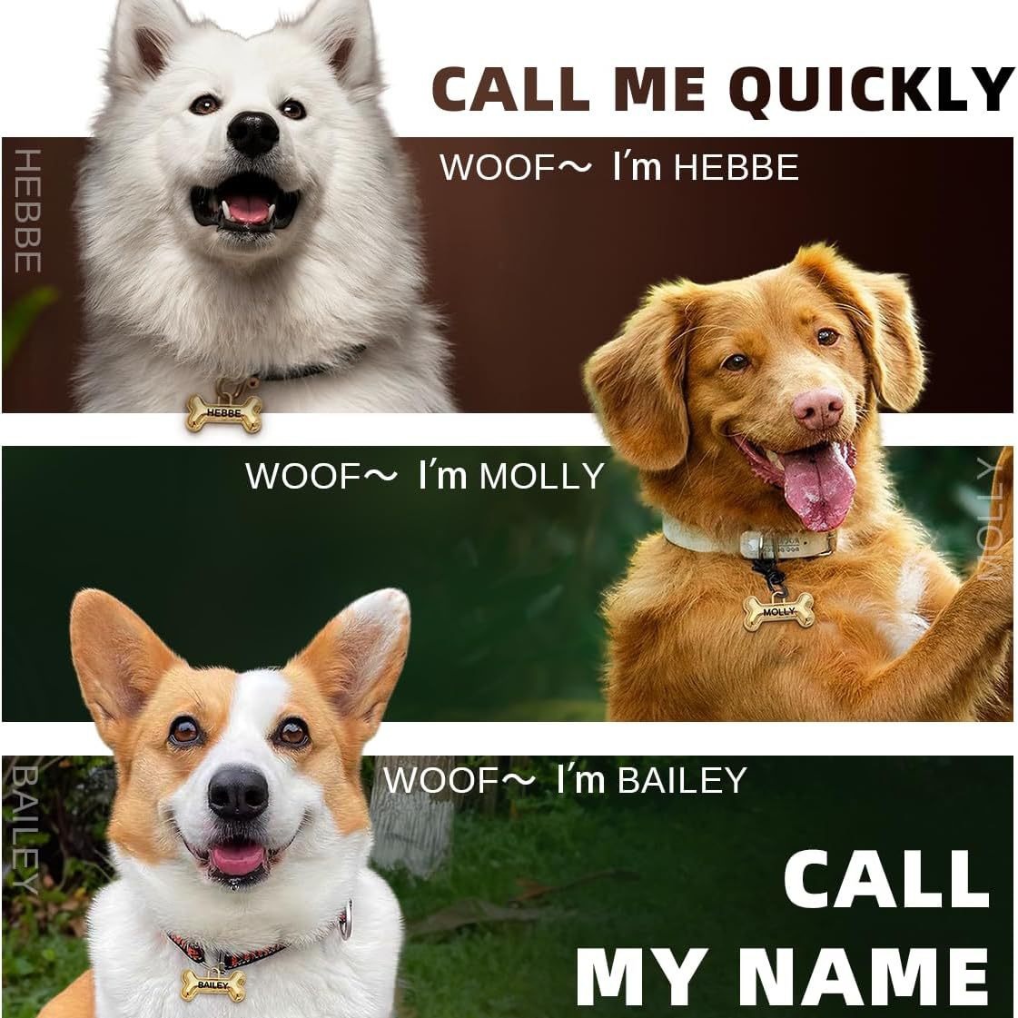 Placa de Identificación 3D Per - Reflective Dog Collar Personalized Engraved reseña y precio