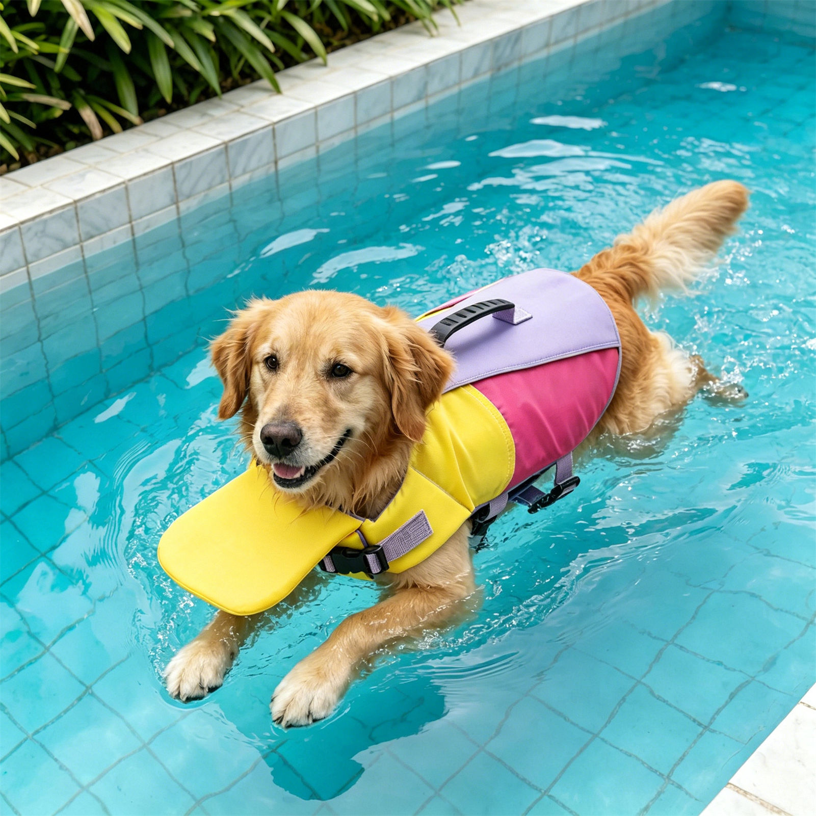 Chaleco salvavidas ajustable p - Dog Life Jacket Vest Buoyancy Handle reseña y precio