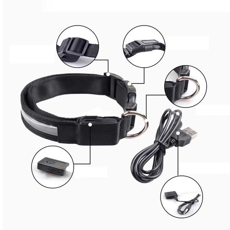Collar de perro LED con identi - Reflective Dog Collar Personalized Engraved reseña y precio