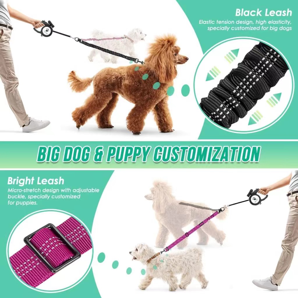 Correa doble para perro de 1,6 - Bungee Dog Leash Shock Absorbing reseña y precio