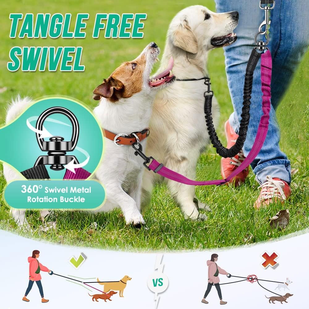 Correa doble para perro de 1,6 - Bungee Dog Leash Shock Absorbing reseña y precio