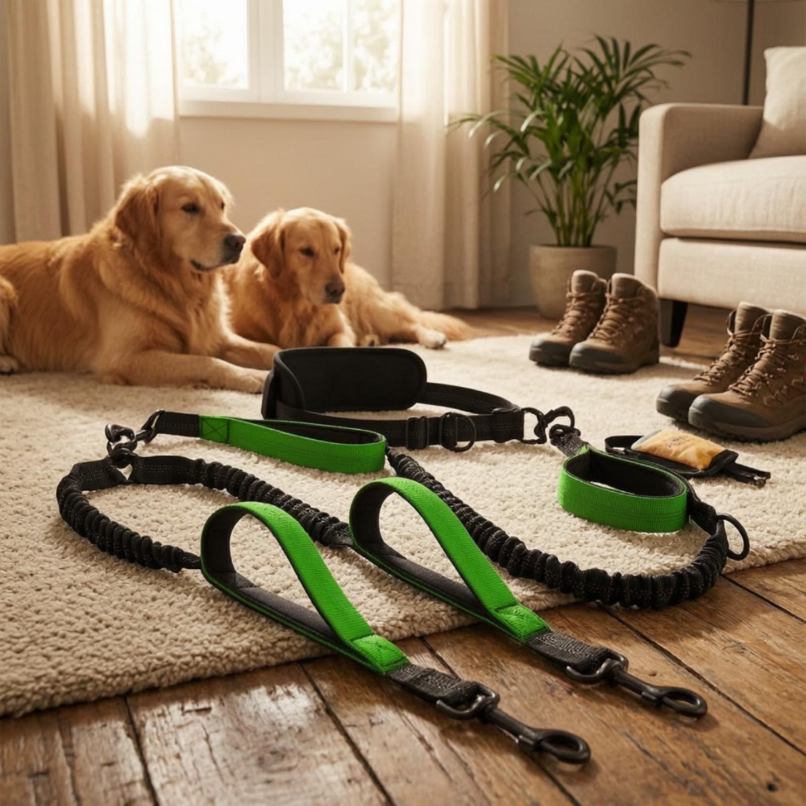 Correa Doble para Perros con A - Hands Free Dog Running Leash Waist Belt reseña y precio